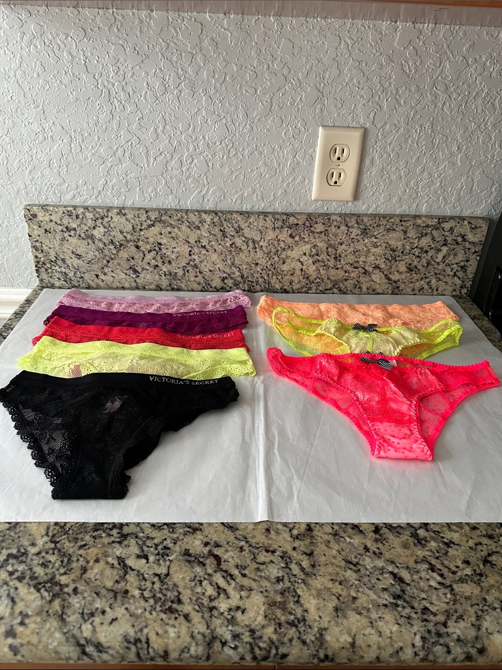 Victoria's Secret Neon & Black Lace women’s Bikini Bottoms - Assorted Colors